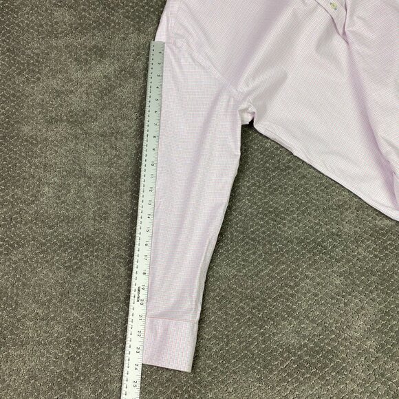 Twillory Shirt Men's 16.5 32/33 White Blue Pink Button Down Performance Non Iron - Picture 14 of 14